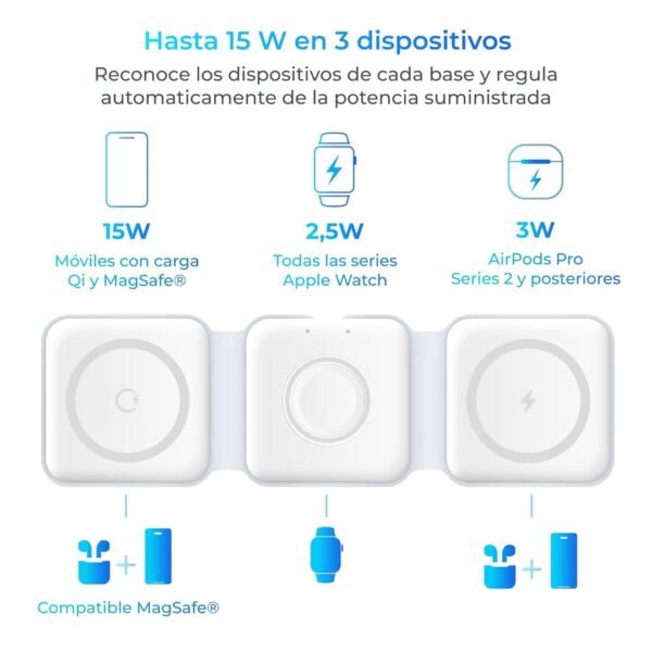 Cargador magnético inalámbrico 3 en 1 para iphone