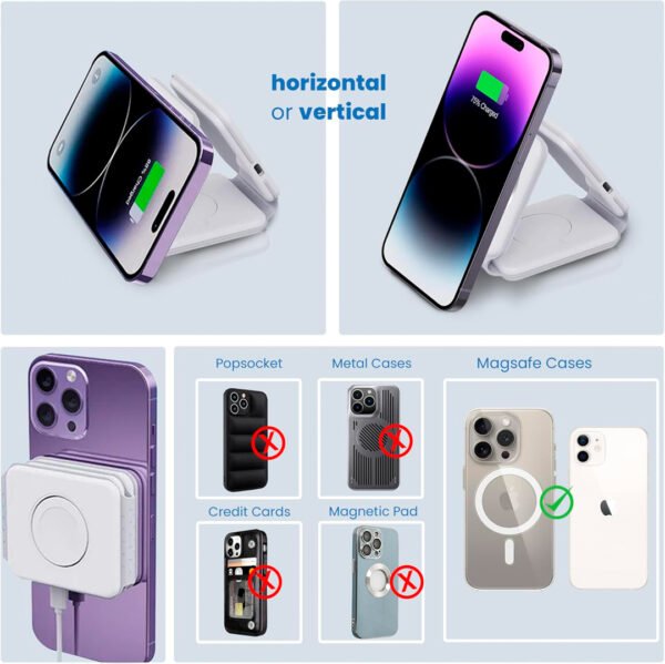 Cargador magnético inalámbrico 3 en 1 para iphone