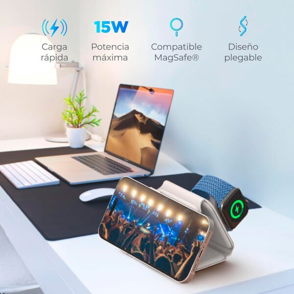 Cargador magnético inalámbrico 3 en 1 para iphone